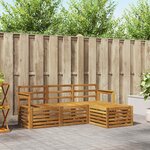 vidaXL Ensemble de canapés d'extérieur 4 Pièces Naturel