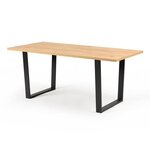 Table a manger - Décor chene - Pieds en métal noir - L 180 x P 85 x H 74,5 cm - INDUSTRY