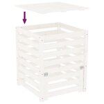 vidaXL Composteur Blanc 63 5x63 5x77 5 cm Bois massif de pin
