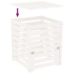 vidaXL Composteur Blanc 63 5x63 5x77 5 cm Bois massif de pin