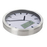 Perel Horloge murale 25 cm Blanc et argenté