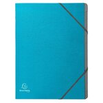 Trieur Agrafé 3 Rabats Avec Élastiques 12 Compartiments Tekso - A4 - Turquoise - X 8 - Exacompta