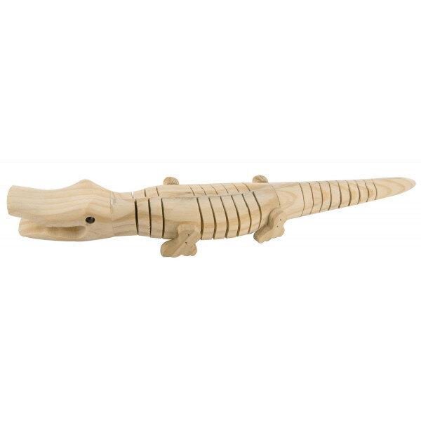 Jouet en bois articulé crocodile 5 5 x 30 cm