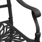 vidaXL Chaises de jardin lot de 2 Aluminium coulé Noir