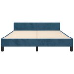 vidaXL Cadre de lit avec tête de lit Bleu foncé 140x190 cm Velours