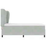 vidaXL Lit ressort avec matelas gris clair 160x200 cm en velours