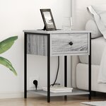vidaXL Cabinet de chevet avec tiroir 2 Pièces Sonoma gris 42 x 41 x 56 cm