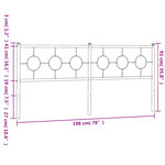 vidaXL Tête de lit métal noir 193 cm