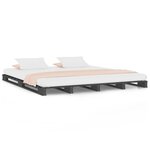 vidaXL Lit de palette sans matelas gris bois massif
