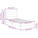 vidaXL Cadre de lit avec tête de lit Taupe 80 x 200 cm Tissu