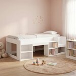 vidaXL Cadre de lit pour enfants avec rangement Blanc 75 x 190 cm
