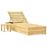 Vidaxl chaise longue de jardin avec table et coussin pin imprégné