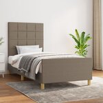 vidaXL Cadre de lit sans matelas taupe 100x200 cm tissu