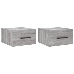 vidaXL Tables de chevet murales 2 Pièces sonoma gris 35x35x20 cm