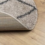 vidaXL Tapis shaggy à poils longs moderne beige et anthracite Ø 160 cm