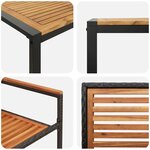 vidaXL Ensemble de salle à manger pour jardin 9 Pièces Noir  Bois