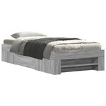 vidaXL Cadre de lit sonoma gris 90x190 cm bois d'ingénierie