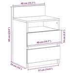vidaXL Tables de chevet 2 Pièces avec 2 tiroirs vieux bois 40x33x60 cm