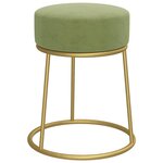 vidaXL Tabouret rond Vert moutarde Velours