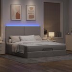 VidaXL Cadre de lit ottoman avec matelas taupe 180x200 cm tissu