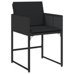 vidaXL Ensemble de jardin 5 pièces avec des coussins en rotin noir