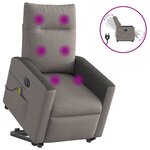 vidaXL Fauteuil inclinable de massage électrique Taupe Tissu