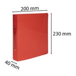 Classeur Polypro 2 anneaux 30mm Dos 40mm 17X22 cm CRYSTAL Couleur aléatoire x 15 EXACOMPTA