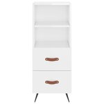 vidaXL Buffet haut Blanc brillant 34 5x34x180 cm Bois d'ingénierie