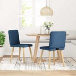 vidaXL Chaises à manger lot de 2 bleu tissu