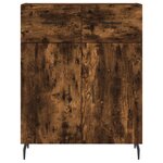 vidaXL Buffet haut Chêne fumé 69 5x34x180 cm Bois d'ingénierie