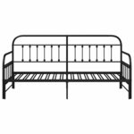 vidaXL Cadre de lit de jour avec tête de lit Noir 107 x 203 cm Acier