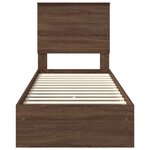 vidaXL Lit de Rangement Chêne brun 75 x 190 cm Bois d'ingénierie