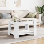 vidaXL Table basse avec LED blanc 73x53x45 cm bois d'ingénierie