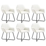 vidaXL Chaises à manger lot de 6 crème tissu