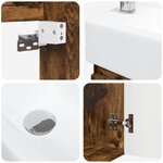 vidaXL Meuble de salle de bain avec robinet Chêne fumé