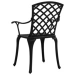 vidaXL Chaises de jardin lot de 2 Aluminium coulé Noir