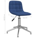 vidaXL Chaises pivotantes à manger lot de 2 bleu tissu