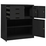 Armoire de bureau avec étagère réglable rangement 90 x 40 x 102 cm design moderne en acier anthracite 02_0046906