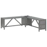 vidaXL Banc d'angle de jardin et jardinière 117 cm bois d'acacia gris