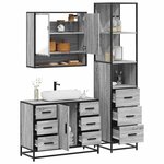 vidaXL Ensemble de meubles de salle de bain 3 Pièces Sonoma gris