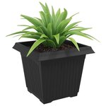 vidaXL Pot de Fleurs Carré 24 Pièces Noir 28 5 x 28 5 x 22 cm Plastique
