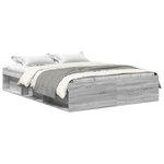 vidaXL Cadre de lit sans matelas sonoma gris 135x190 cm
