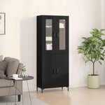 vidaXL Haut Armoire Montage mural 2 Pièces Chêne noir 69 5 x 34 x 180 cm