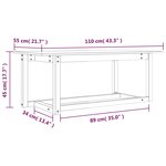 vidaXL Table basse 110x55x45 cm Bois massif de pin