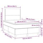 vidaXL Sommier à lattes de lit avec matelas taupe 120x190 cm tissu