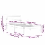 vidaXL Cadre de lit Marron 75 x 190 cm Bois massif en pin