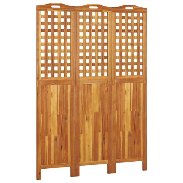 vidaXL Cloison de séparation 3 panneaux 121 5x2x180 cm Bois d'acacia