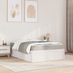 vidaXL Lit avec matelas blanc 140x190 cm bois massif de pin