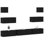 vidaXL Ensemble meuble TV 7 Pièces Chêne noir 100 x 30 x 30 cm