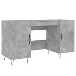 vidaXL Bureau gris béton 140x50x75 cm bois d'ingénierie